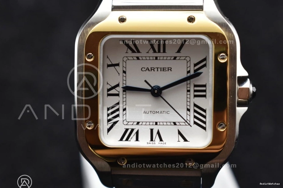 SmartLinks YG 1:1 1096 on Cartier SS MIYOTA YG Best V 35mm Bracelet 9015 BVF SS Dial Edition StreetReady de Santos White 0513